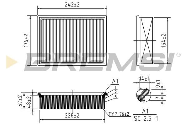 Gaisa filtrs BREMSI FA1243 1