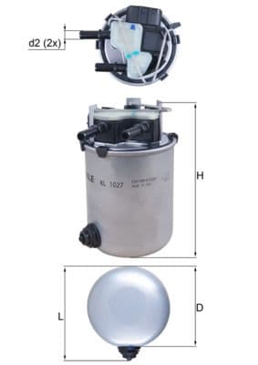 Degvielas filtrs MAHLE KL 1027 1