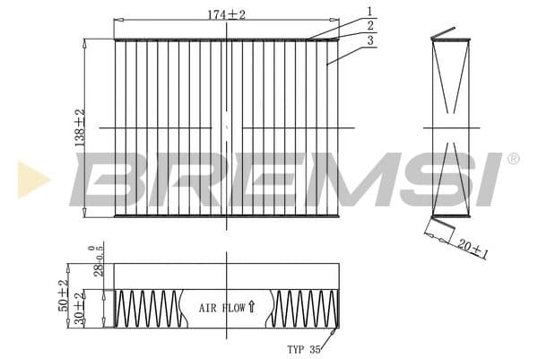 Filtrs, Salona telpas gaiss BREMSI FC0490 1