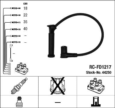 Augstsprieguma vadu komplekts NGK 44250 1