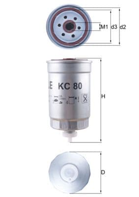 Degvielas filtrs MAHLE KC 80 1