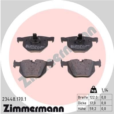 Bremžu uzliku kompl., Disku bremzes ZIMMERMANN 23448.170.1 1