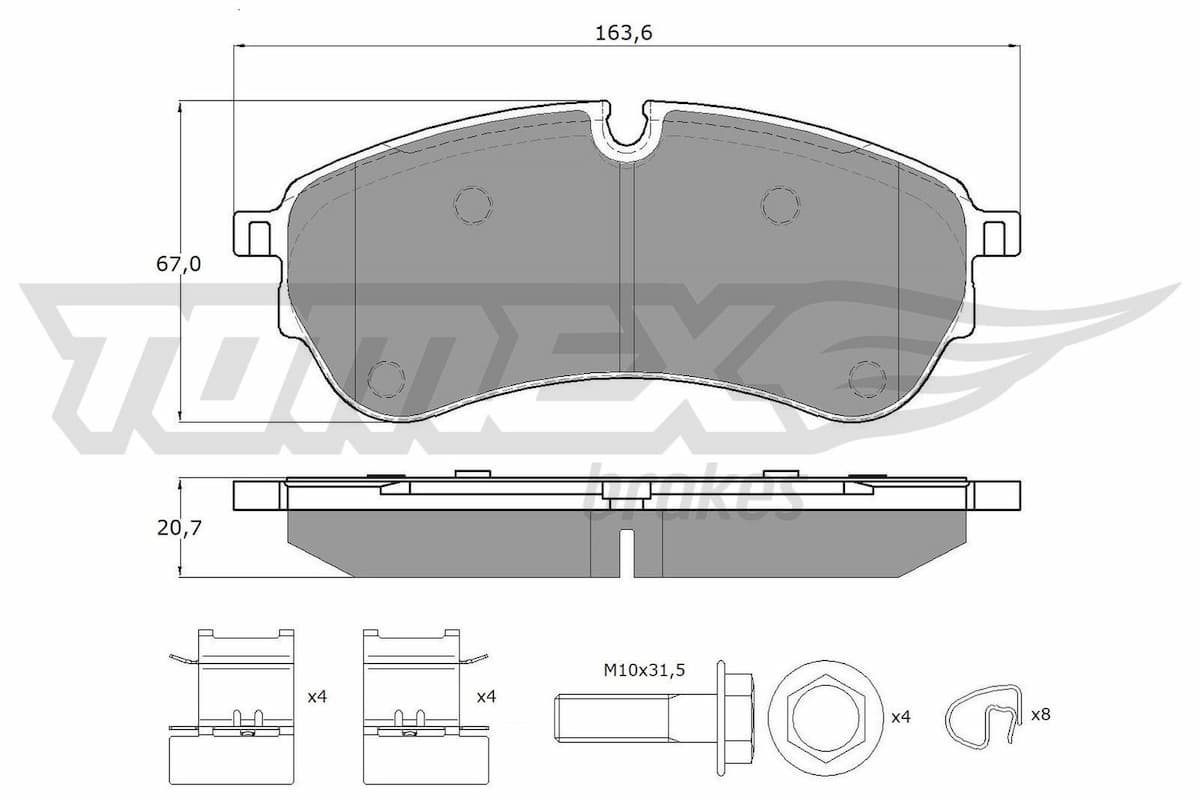 Bremžu uzliku kompl., Disku bremzes TOMEX Brakes TX 18-58 1