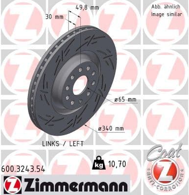Bremžu diski ZIMMERMANN 600.3243.54 1