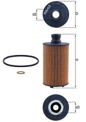 Eļļas filtrs MAHLE OX 1141D 1