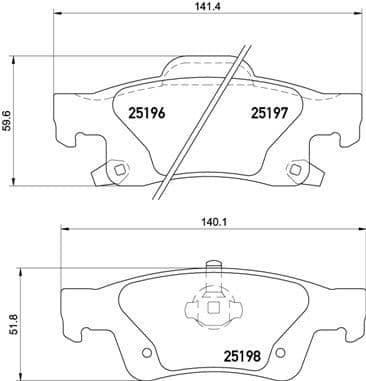Bremžu uzliku kompl., Disku bremzes BREMBO P 37 016 1