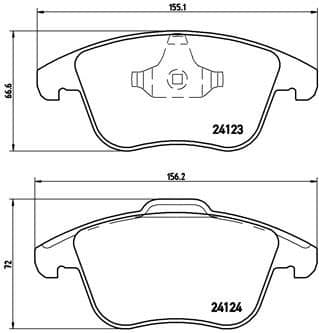 Bremžu uzliku kompl., Disku bremzes BREMBO P 44 020 1