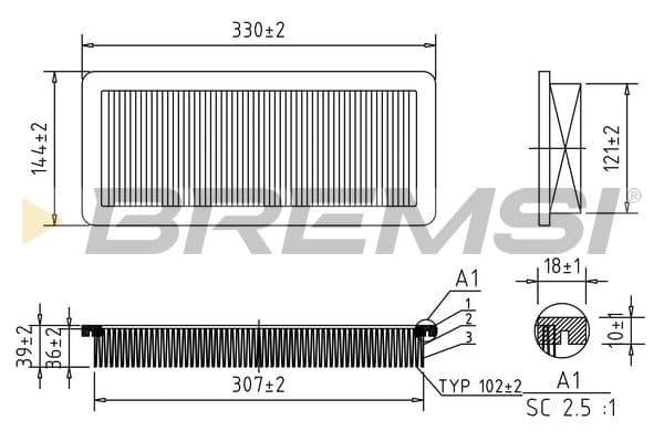 Gaisa filtrs BREMSI FA1037 1