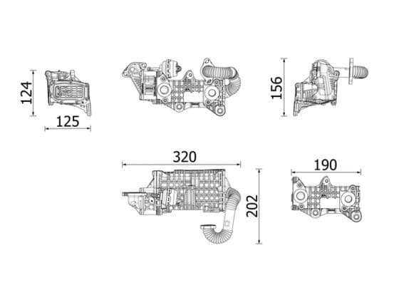 Radiators, Izplūdes gāzu recirkulācija MAHLE CE 43 000P 1