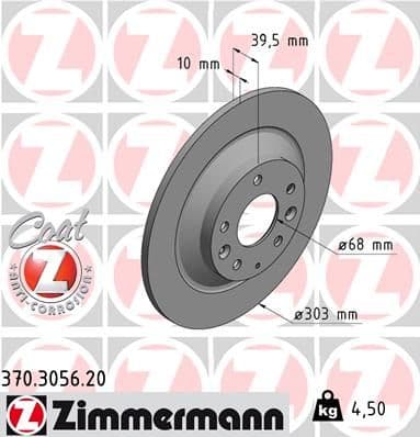 Bremžu diski ZIMMERMANN 370.3056.20 1