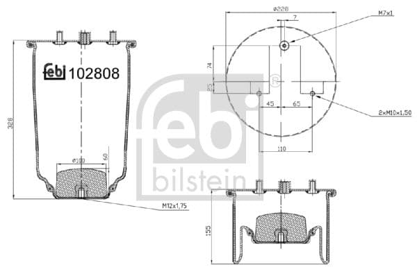 Pneimoatsperes spilvens, Pneimopiekare FEBI BILSTEIN 102808 1