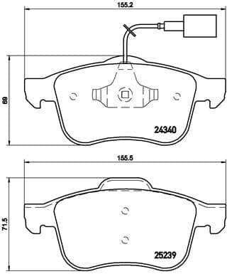Bremžu uzliku kompl., Disku bremzes BREMBO P 23 132 1