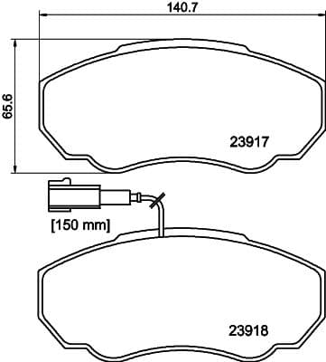 Bremžu uzliku kompl., Disku bremzes HELLA 8DB 355 010-391 1