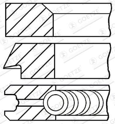 Virzuļa gredzenu komplekts GOETZE ENGINE 08-179700-00 1