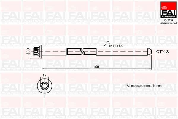 Cilindru galvas skrūvju komplekts FAI AutoParts B1616 1
