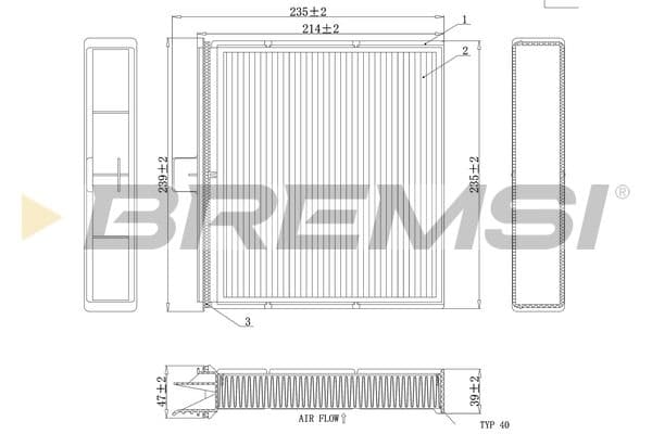 Filtrs, Salona telpas gaiss BREMSI FC0401 1