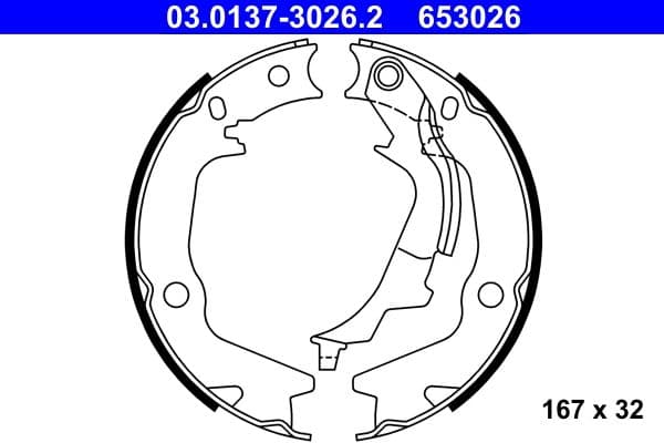 Bremžu loku kompl., Stāvbremze ATE 03.0137-3026.2 1