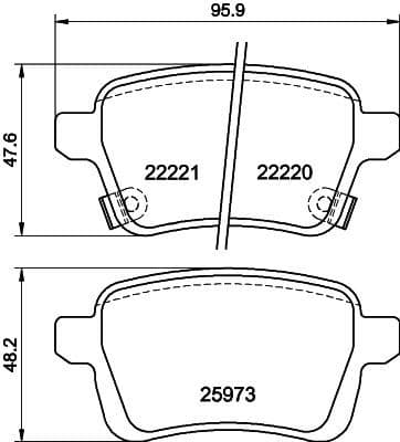 Bremžu uzliku kompl., Disku bremzes HELLA 8DB 355 024-651 1