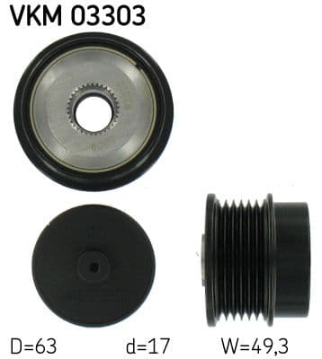 Ģeneratora brīvgaitas mehānisms SKF VKM 03303 1