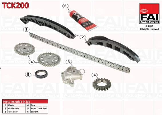 Sadales vārpstas piedziņas ķēdes komplekts FAI AutoParts TCK200 1
