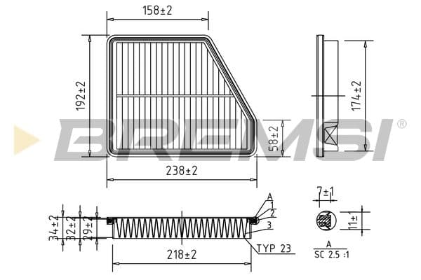 Gaisa filtrs BREMSI FA1572 1