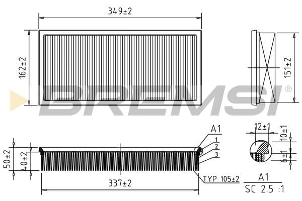 Gaisa filtrs BREMSI FA1084 1
