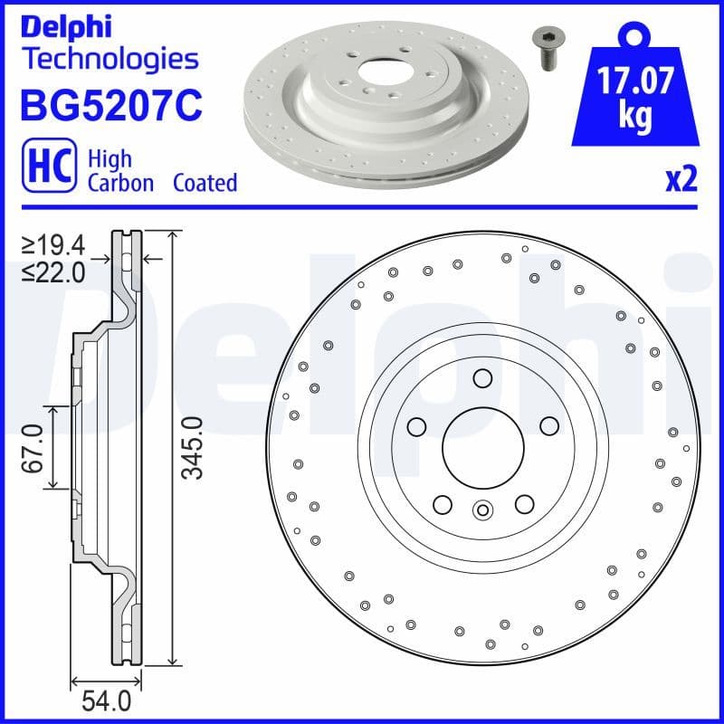 Bremžu diski DELPHI BG5207C 1