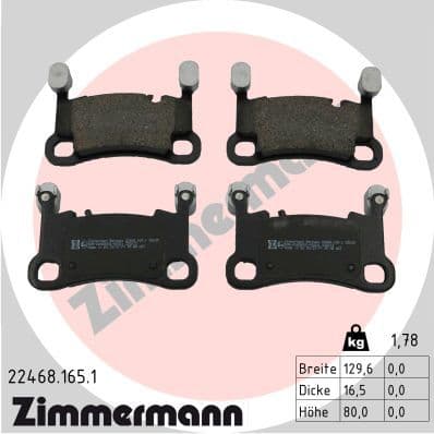 Bremžu uzliku kompl., Disku bremzes ZIMMERMANN 22468.165.1 1