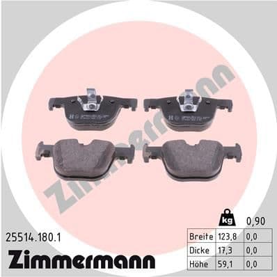Bremžu uzliku kompl., Disku bremzes ZIMMERMANN 25514.180.1 1