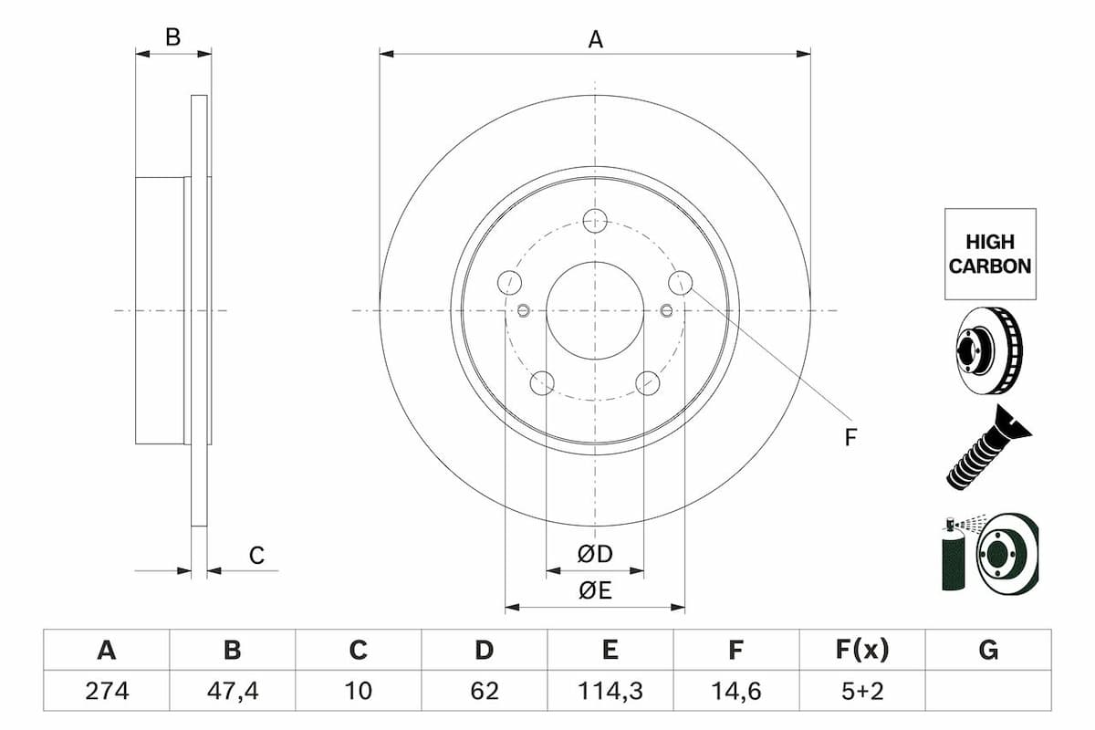 Bremžu diski BOSCH 0 986 479 H73 1