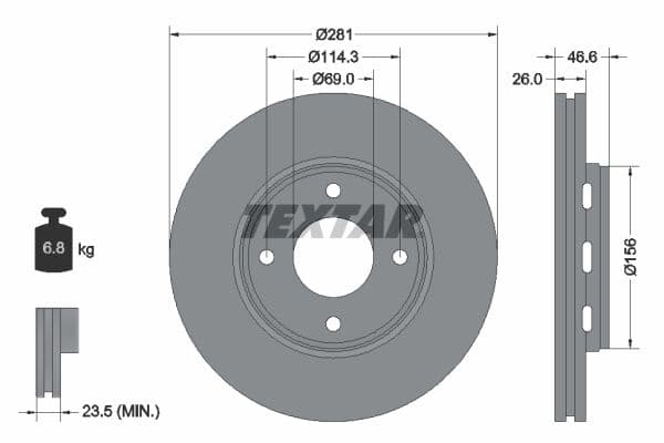 Bremžu diski TEXTAR 92204400 1