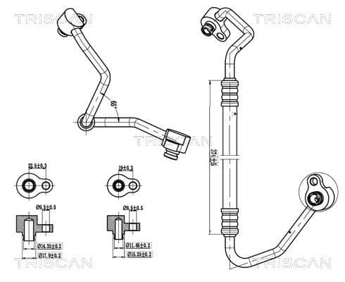 Augst-/Zemspiediena cauruļvads, Gaisa kond. sist. TRISCAN 9010 16011 1