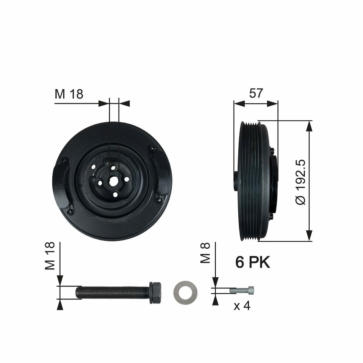 Piedziņas skriemelis, Kloķvārpsta GATES TVD1033A 1
