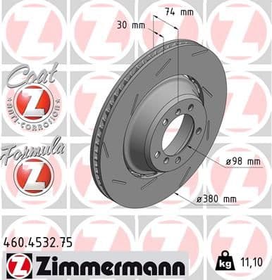 Bremžu diski ZIMMERMANN 460.4532.75 1