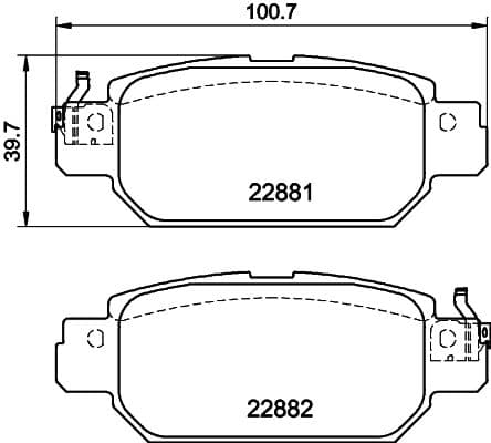 Bremžu uzliku kompl., Disku bremzes HELLA 8DB 355 040-651 1