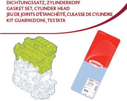 Blīvju komplekts, Motora bloka galva CORTECO 418649P 1