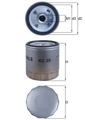 Degvielas filtrs MAHLE KC 20 1