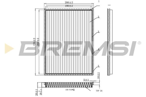 Filtrs, Salona telpas gaiss BREMSI FC0901C 1