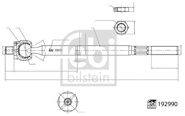 Aksiālais šarnīrs, Stūres šķērsstiepnis FEBI BILSTEIN 192990 1
