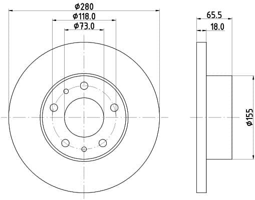 Bremžu diski HELLA 8DD 355 104-391 1