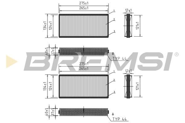 Filtrs, Salona telpas gaiss BREMSI FC1551 1