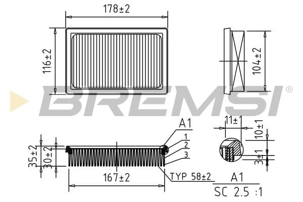 Gaisa filtrs BREMSI FA0561 1