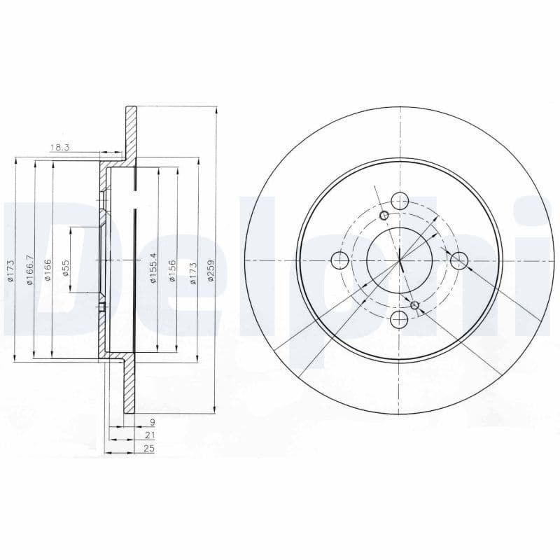 Bremžu diski DELPHI BG4055 1