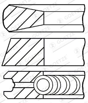 Virzuļa gredzenu komplekts GOETZE ENGINE 08-325500-00 1