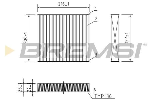 Filtrs, Salona telpas gaiss BREMSI FC2572 1