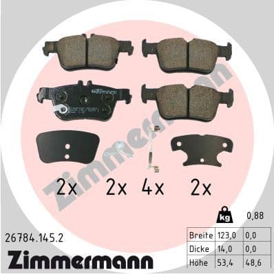Bremžu uzliku kompl., Disku bremzes ZIMMERMANN 26784.145.2 1