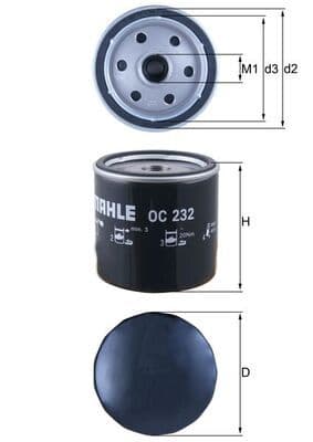 Eļļas filtrs MAHLE OC 232 1