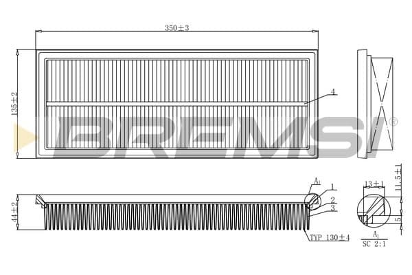 Gaisa filtrs BREMSI FA1238 1